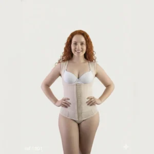 Faja postoperatoria - postparto tipo chleco de dama Senos Libres 4 Broches Ref 1801
